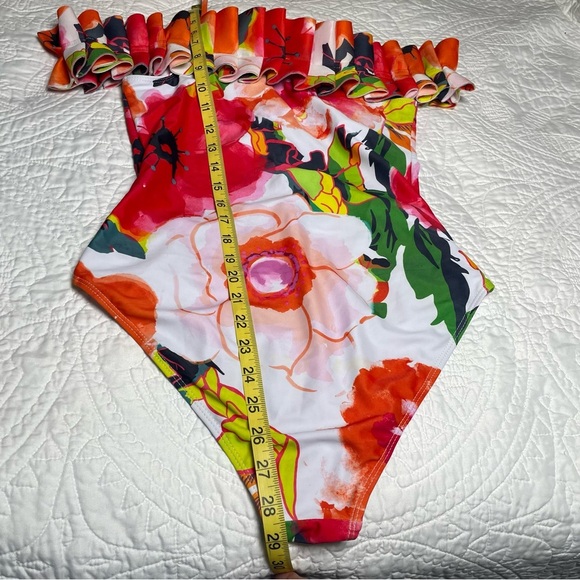 Imekis One Piece Swimsuit Tropical Floral Print Women’s Size M Pool Party - Picture 8 of 11